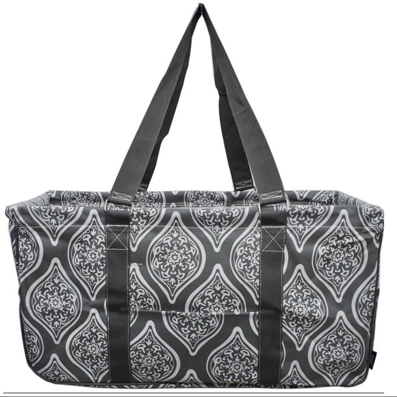 Large Utility Front Pocket Tote Bag Mail Gray - Picture 7 of 8